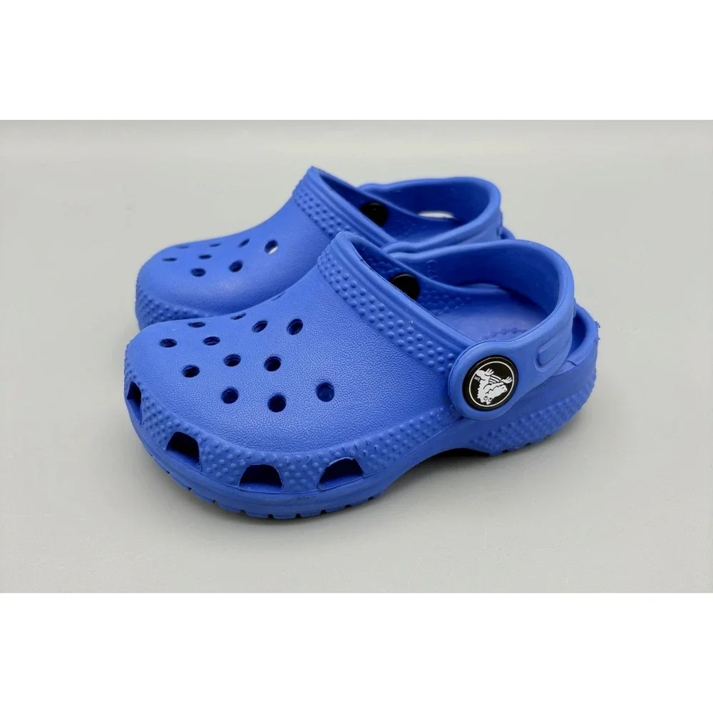 Crocs Classic Clogs Kids C6 Blue Slip-On Closed Toe Comfort Breathable Casual